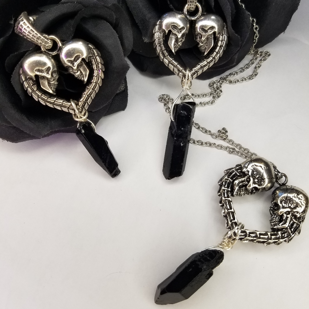 Skull Heart & Crystal Set